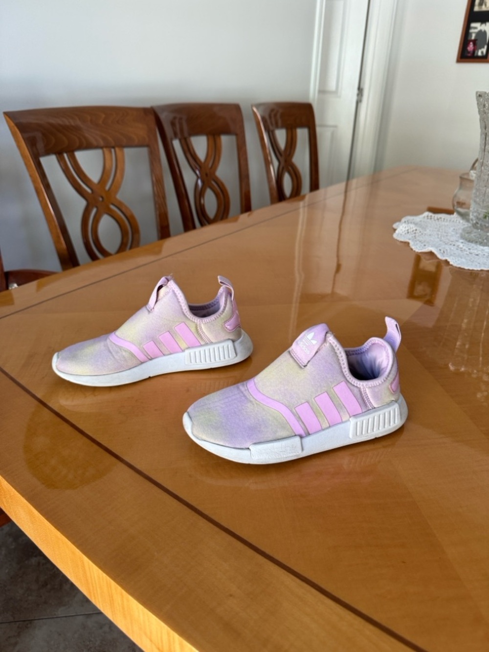 Adidas Kids Pink Pastel Slip-On Sneakers size 2